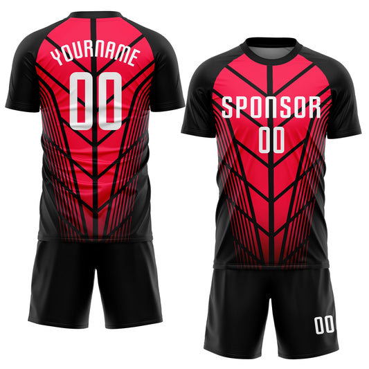 Custom Red White-Black Sublimation Soccer Uniform Jersey - Sky-Custom