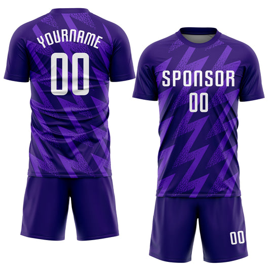 Custom Purple White Sublimation Soccer Uniform Jersey - Sky-Custom