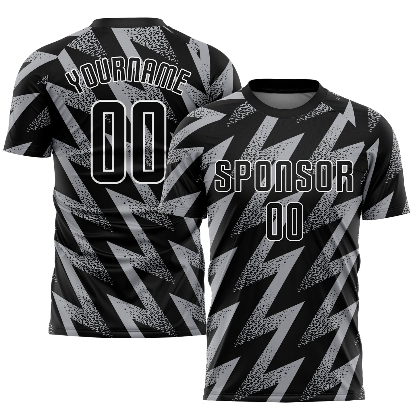 Custom Gray Black-White Sublimation Soccer Uniform Jersey - Sky-Custom