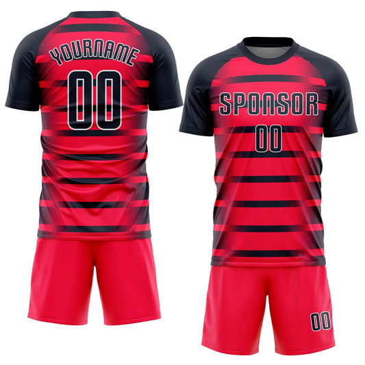 Custom Red Navy-White Sublimation Soccer Uniform Jersey - Sky-Custom