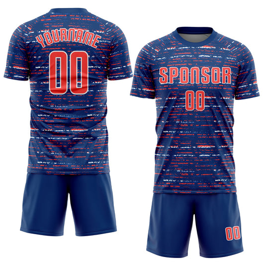 Custom Royal Orange-White Sublimation Soccer Uniform Jersey - Sky-Custom