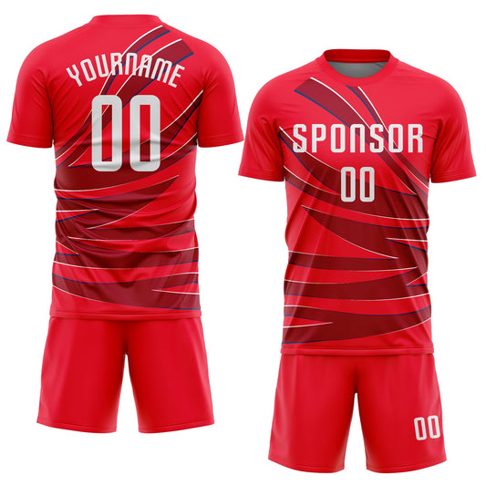 Custom Red White Sublimation Soccer Uniform Jersey - Sky-Custom