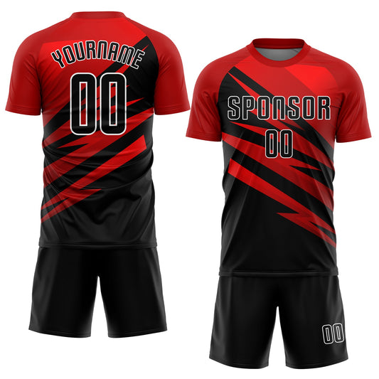Custom Red Black-White Sublimation Soccer Uniform Jersey - Sky-Custom