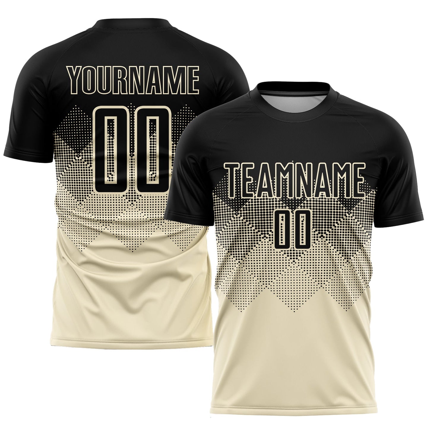 Custom Cream Black Sublimation Soccer Uniform Jersey - Sky-Custom