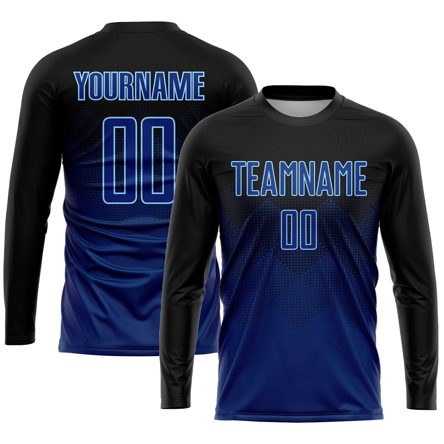 Custom Black US Navy Blue-Light Blue Sublimation Soccer Uniform Jersey - Sky-Custom