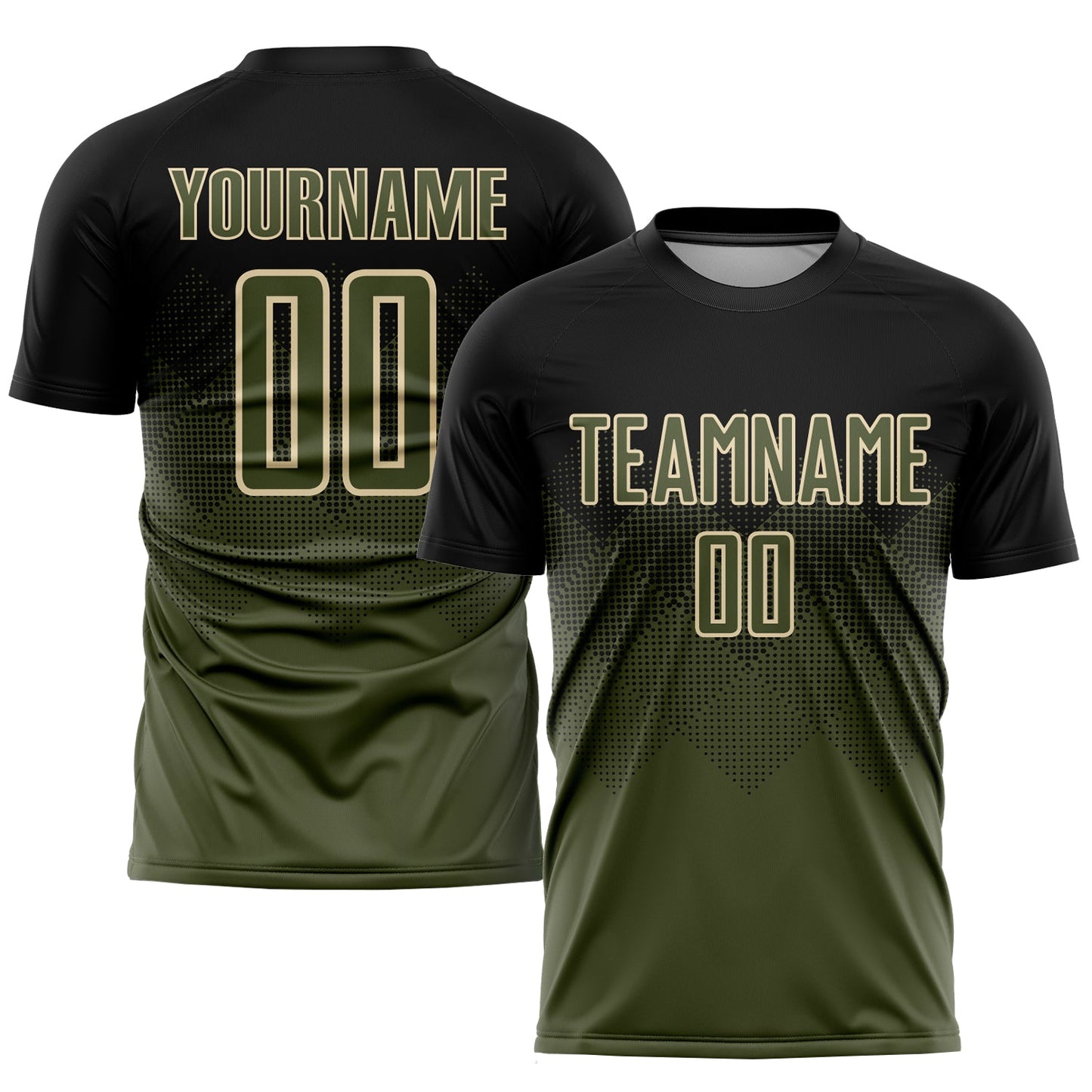 Custom Black Olive-Cream Sublimation Soccer Uniform Jersey - Sky-Custom