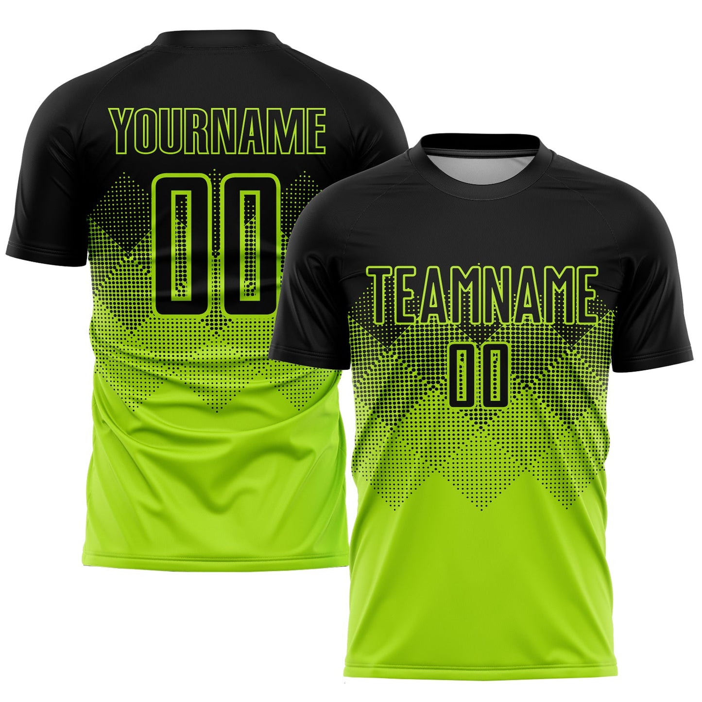 Custom Neon Green Black Sublimation Soccer Uniform Jersey - Sky-Custom