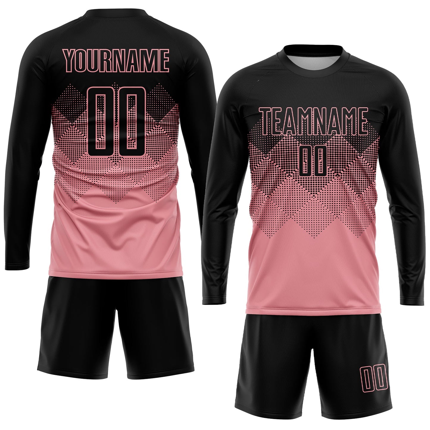 Custom Medium Pink Black Sublimation Soccer Uniform Jersey - Sky-Custom