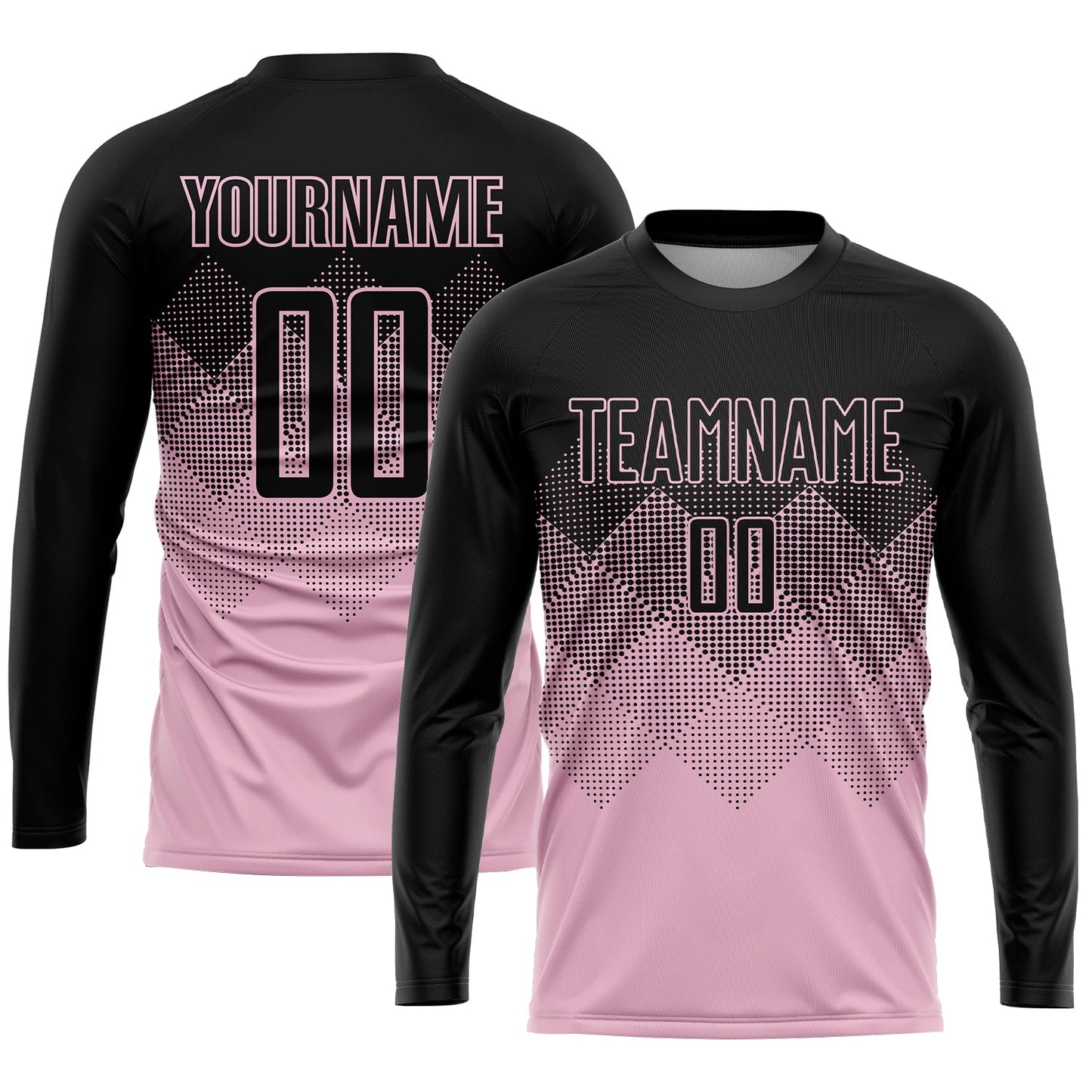 Custom Light Pink Black Sublimation Soccer Uniform Jersey - Sky-Custom