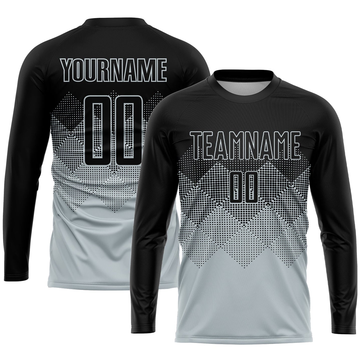 Custom Silver Black Sublimation Soccer Uniform Jersey - Sky-Custom