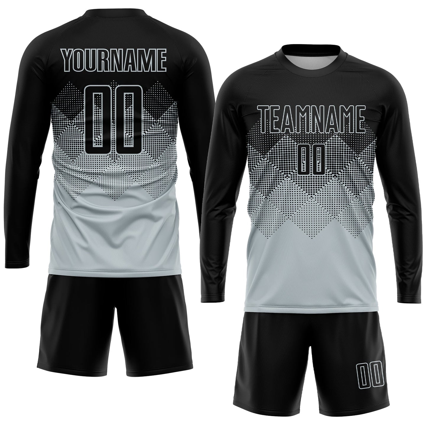 Custom Silver Black Sublimation Soccer Uniform Jersey - Sky-Custom