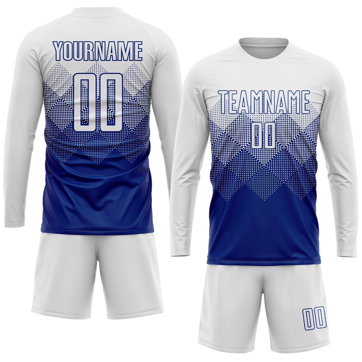 Custom Royal White Sublimation Soccer Uniform Jersey - Sky-Custom