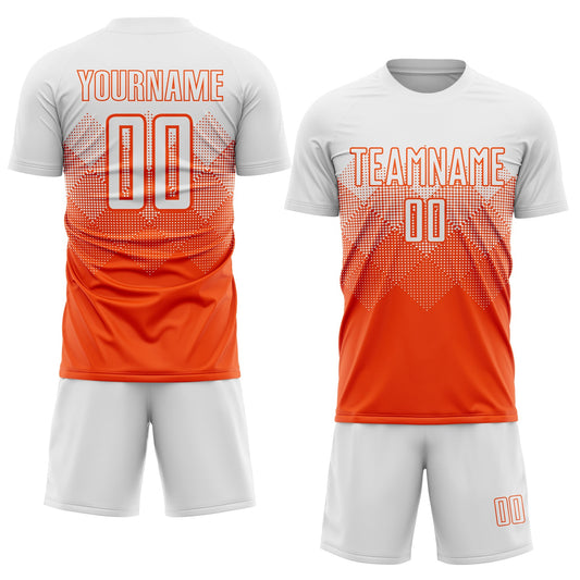 Custom Orange White Sublimation Soccer Uniform Jersey - Sky-Custom