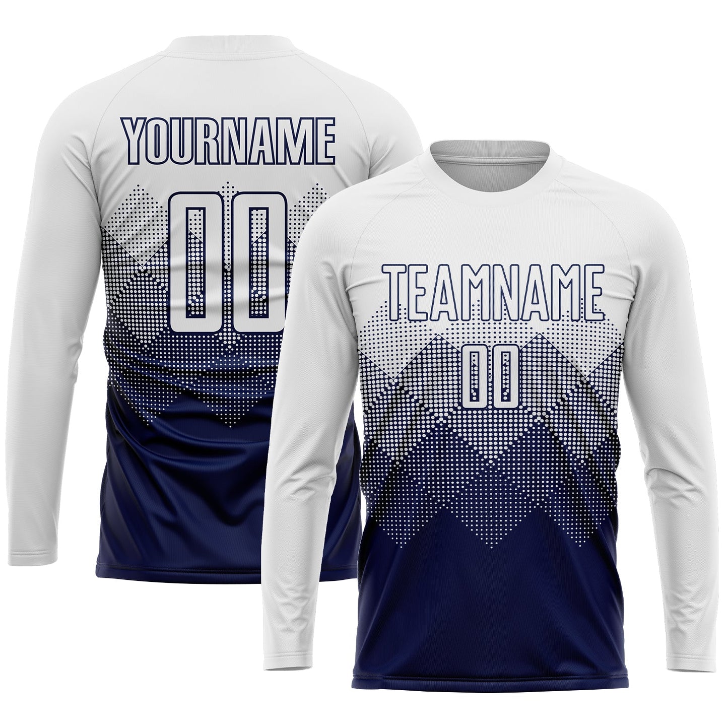 Custom Navy White Sublimation Soccer Uniform Jersey - Sky-Custom