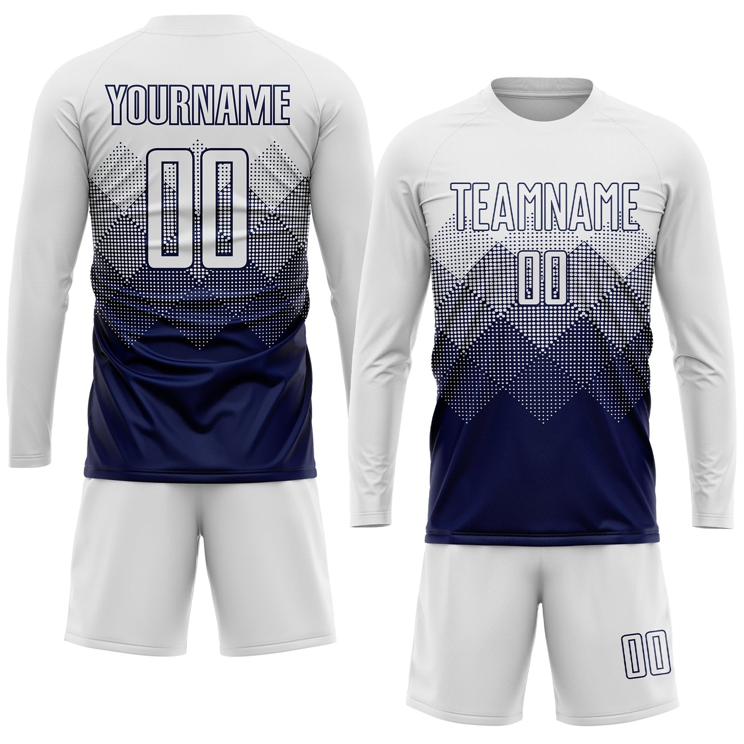 Custom Navy White Sublimation Soccer Uniform Jersey - Sky-Custom