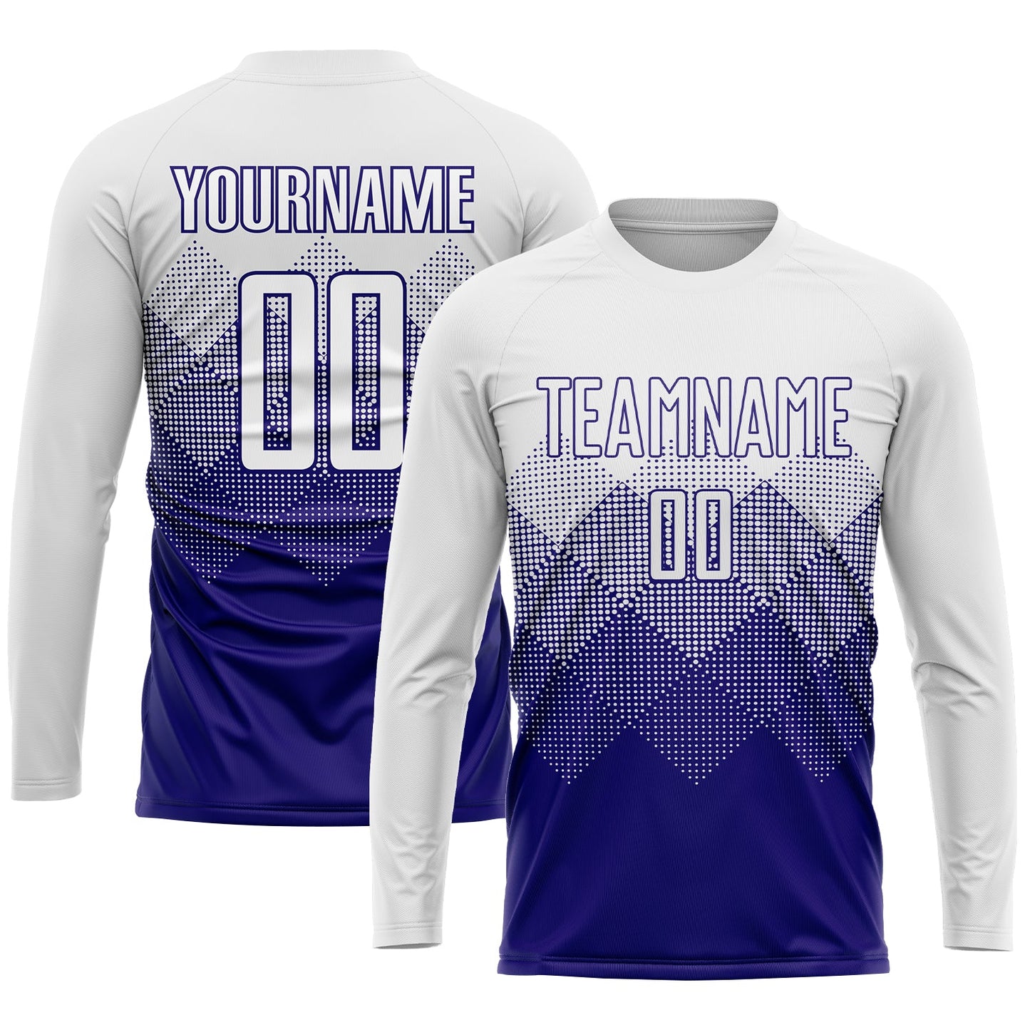 Custom White Dark Purple Sublimation Soccer Uniform Jersey - Sky-Custom