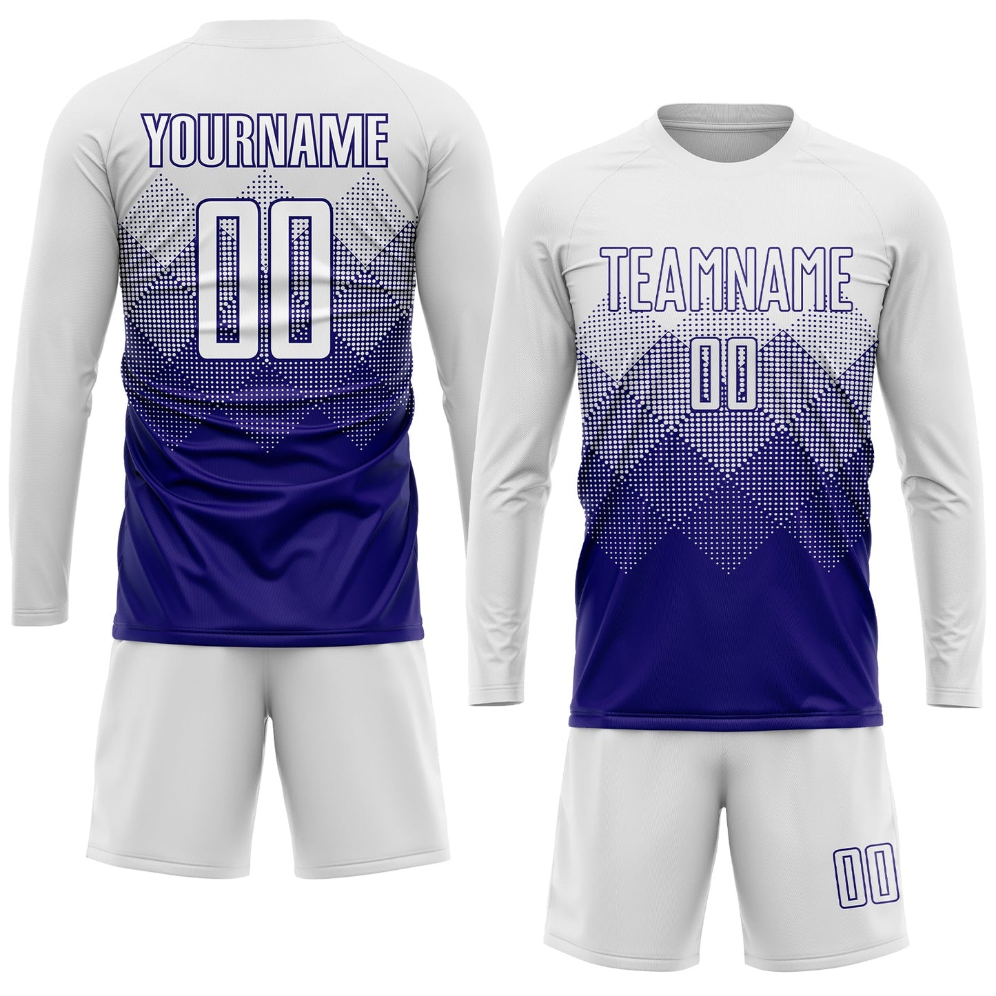 Custom White Dark Purple Sublimation Soccer Uniform Jersey - Sky-Custom