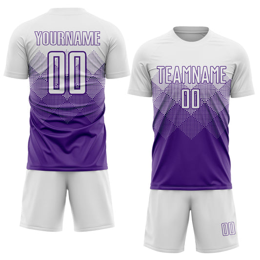 Custom Purple White Sublimation Soccer Uniform Jersey - Sky-Custom