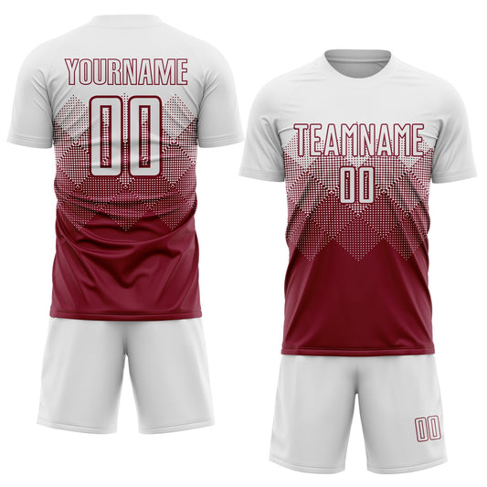 Custom Crimson White Sublimation Soccer Uniform Jersey - Sky-Custom