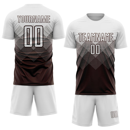Custom Brown White Sublimation Soccer Uniform Jersey - Sky-Custom