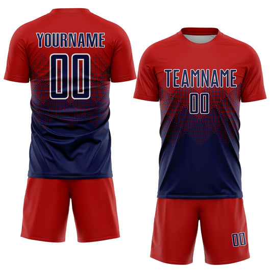 Custom Red Navy-White Sublimation Soccer Uniform Jersey - Sky-Custom