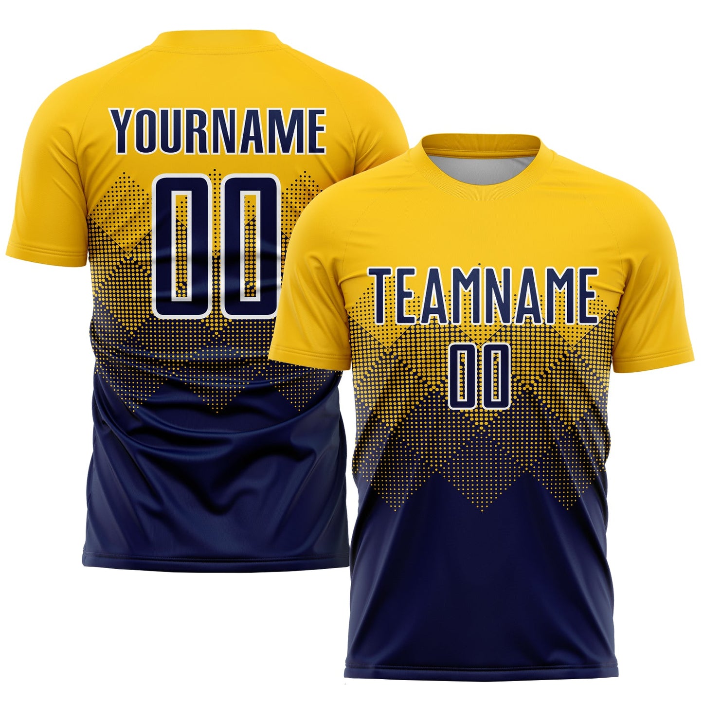 Custom Gold Navy-White Sublimation Soccer Uniform Jersey - Sky-Custom
