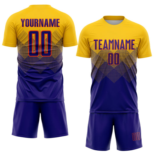 Custom Gold Dark Purple-Orange Sublimation Soccer Uniform Jersey - Sky-Custom