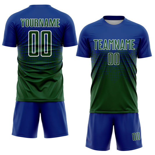 Custom Royal Green-White Sublimation Soccer Uniform Jersey - Sky-Custom