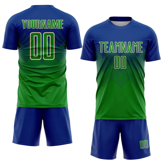 Custom Royal Keely Green-Cream Sublimation Soccer Uniform Jersey - Sky-Custom