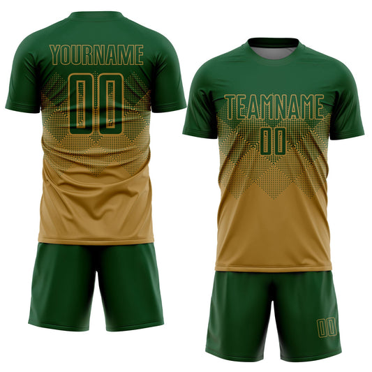 Custom Old Gold Green Sublimation Soccer Uniform Jersey - Sky-Custom