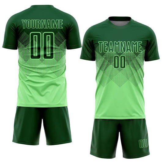 Custom Pea Green Green Sublimation Soccer Uniform Jersey - Sky-Custom