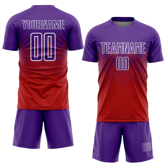 Custom Red Purple-White Sublimation Soccer Uniform Jersey - Sky-Custom