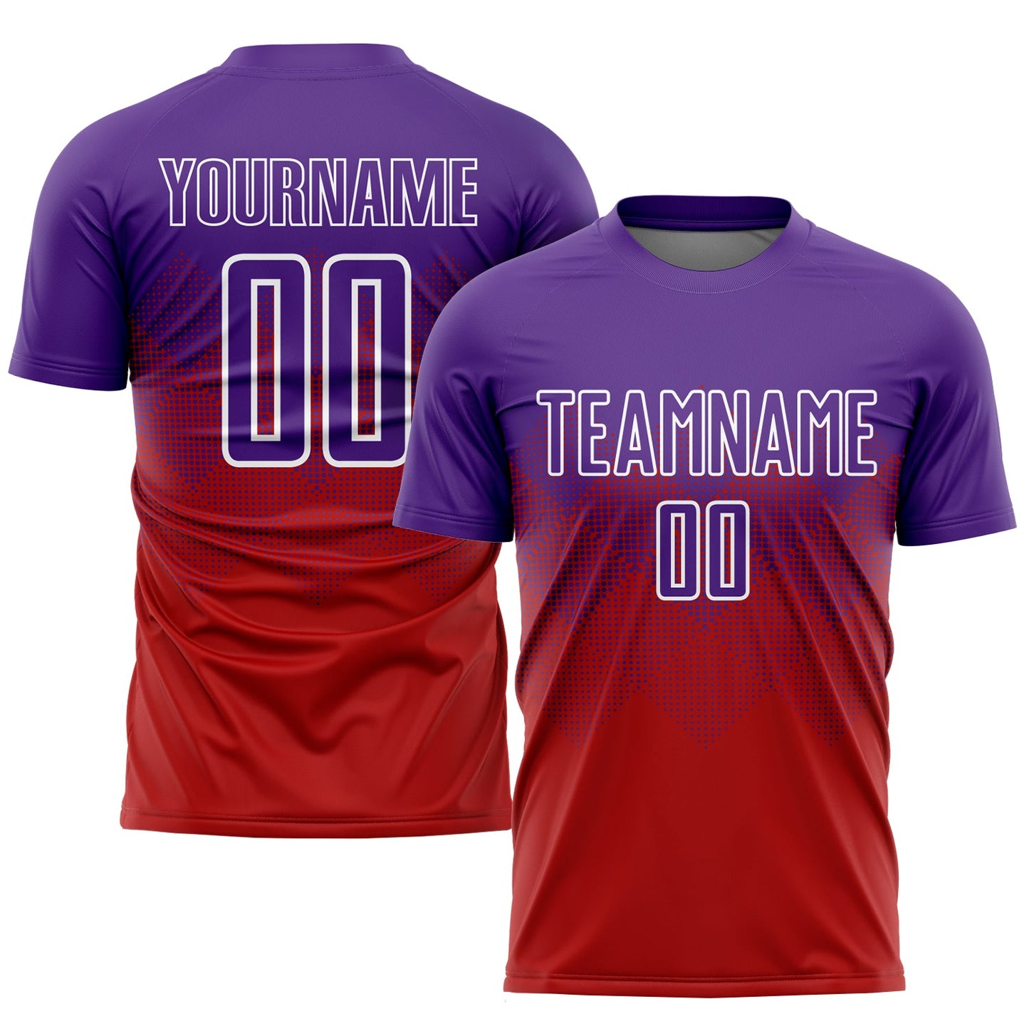 Custom Red Purple-White Sublimation Soccer Uniform Jersey - Sky-Custom