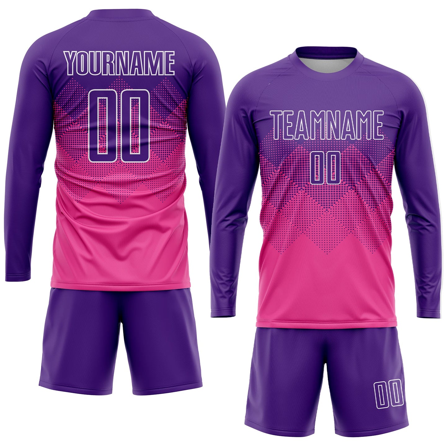 Custom Pink Purple-White Sublimation Soccer Uniform Jersey - Sky-Custom