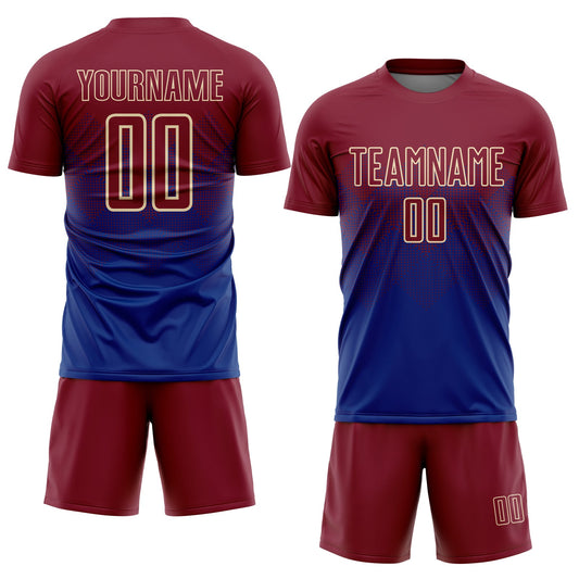 Custom Royal Crimson-Cream Sublimation Soccer Uniform Jersey - Sky-Custom