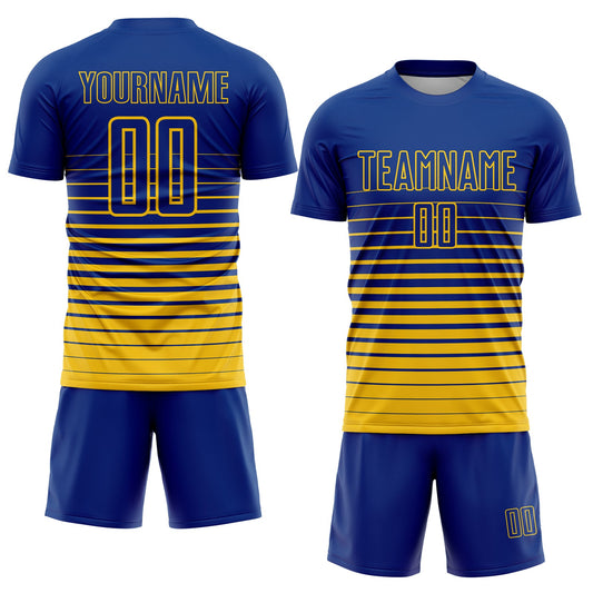Custom Royal Yellow Pinstripe Fade Fashion Sublimation Soccer Uniform Jersey - Sky-Custom