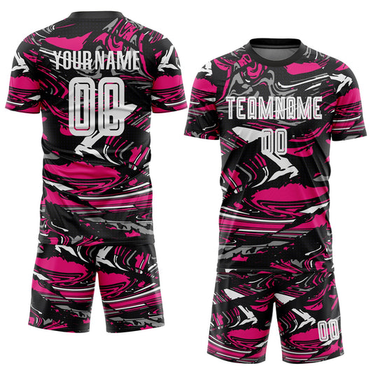 Custom Figure White-Hot Pink Sublimation Soccer Uniform Jersey - Sky-Custom
