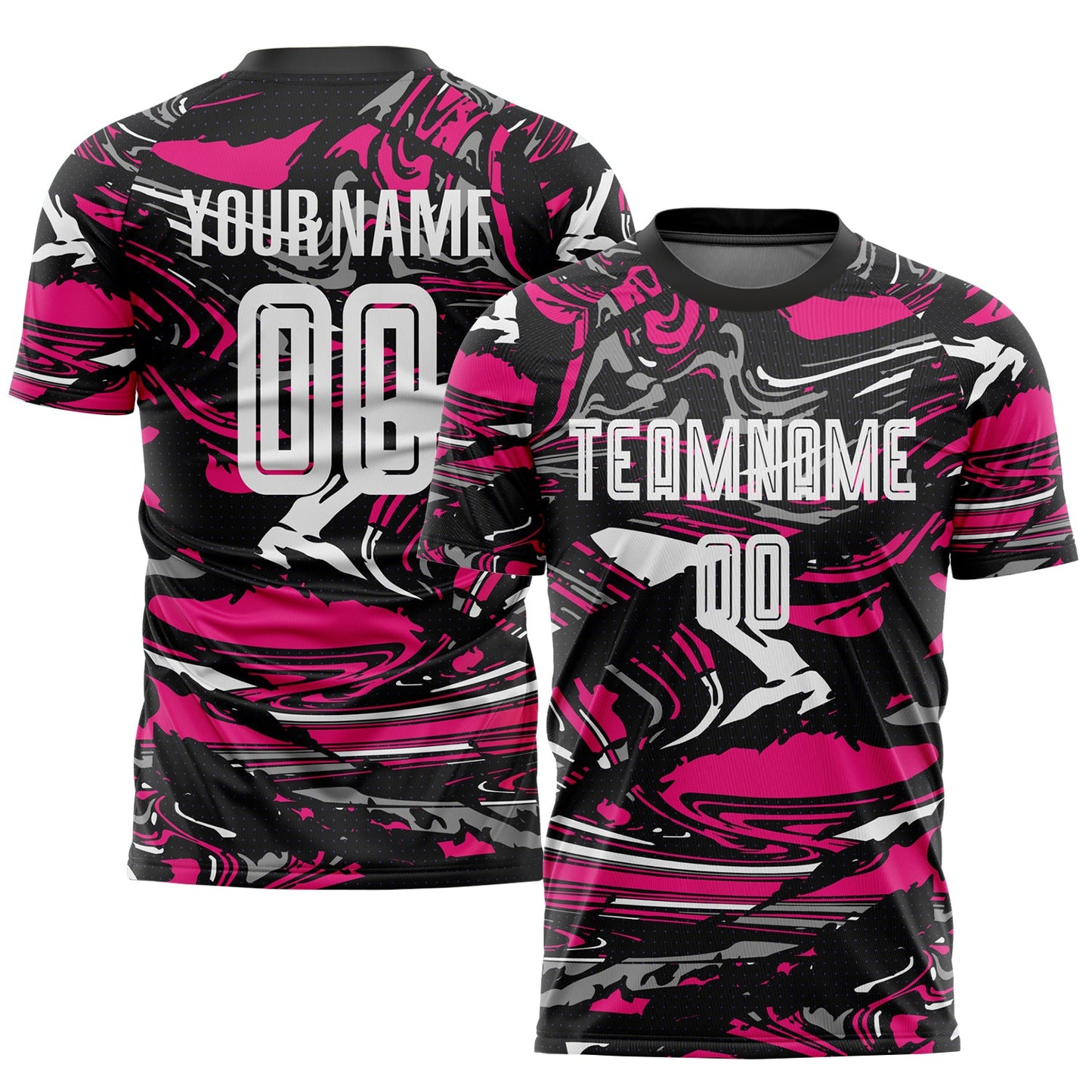 Custom Figure White-Hot Pink Sublimation Soccer Uniform Jersey - Sky-Custom