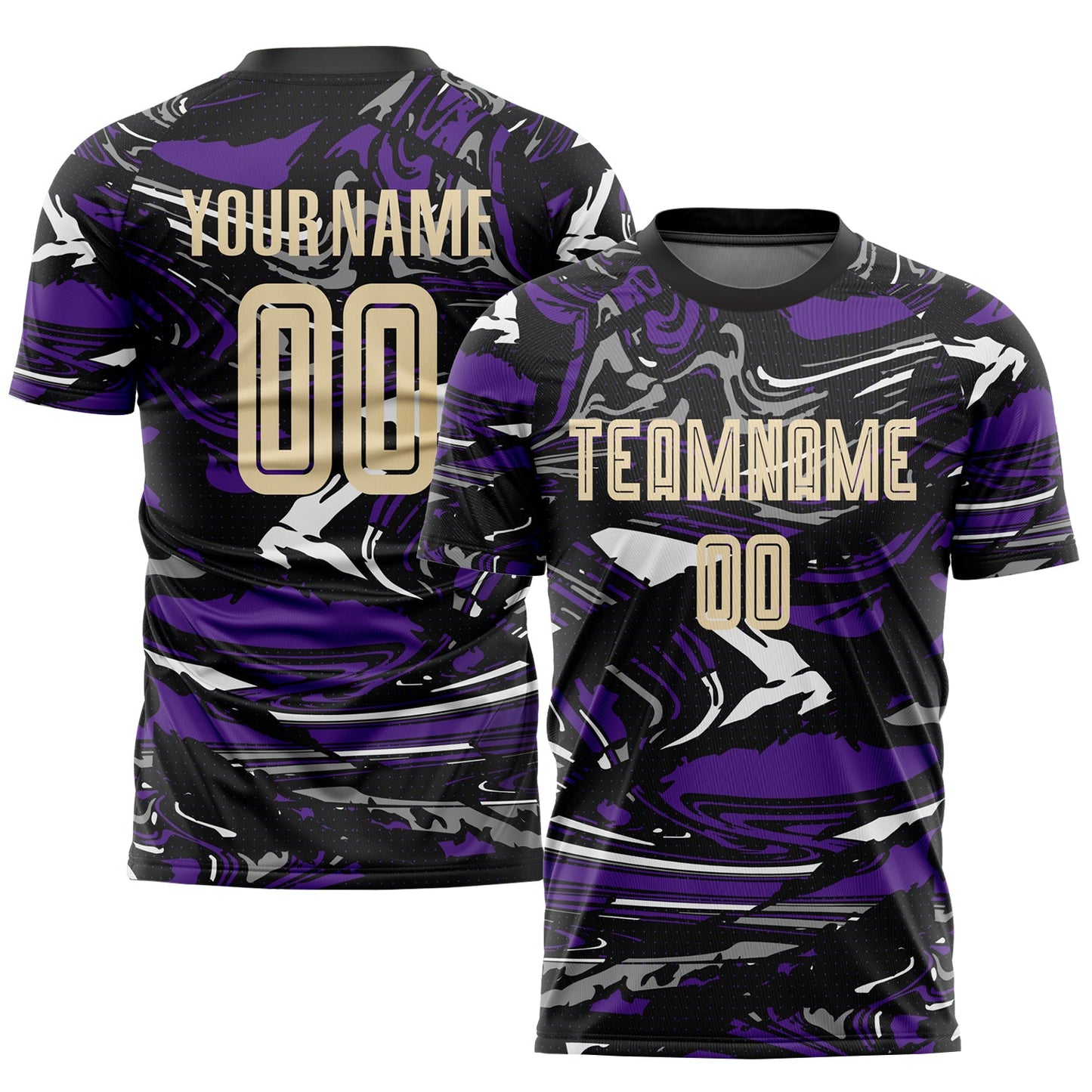Custom Figure City Cream-Purple Sublimation Soccer Uniform Jersey - Sky-Custom