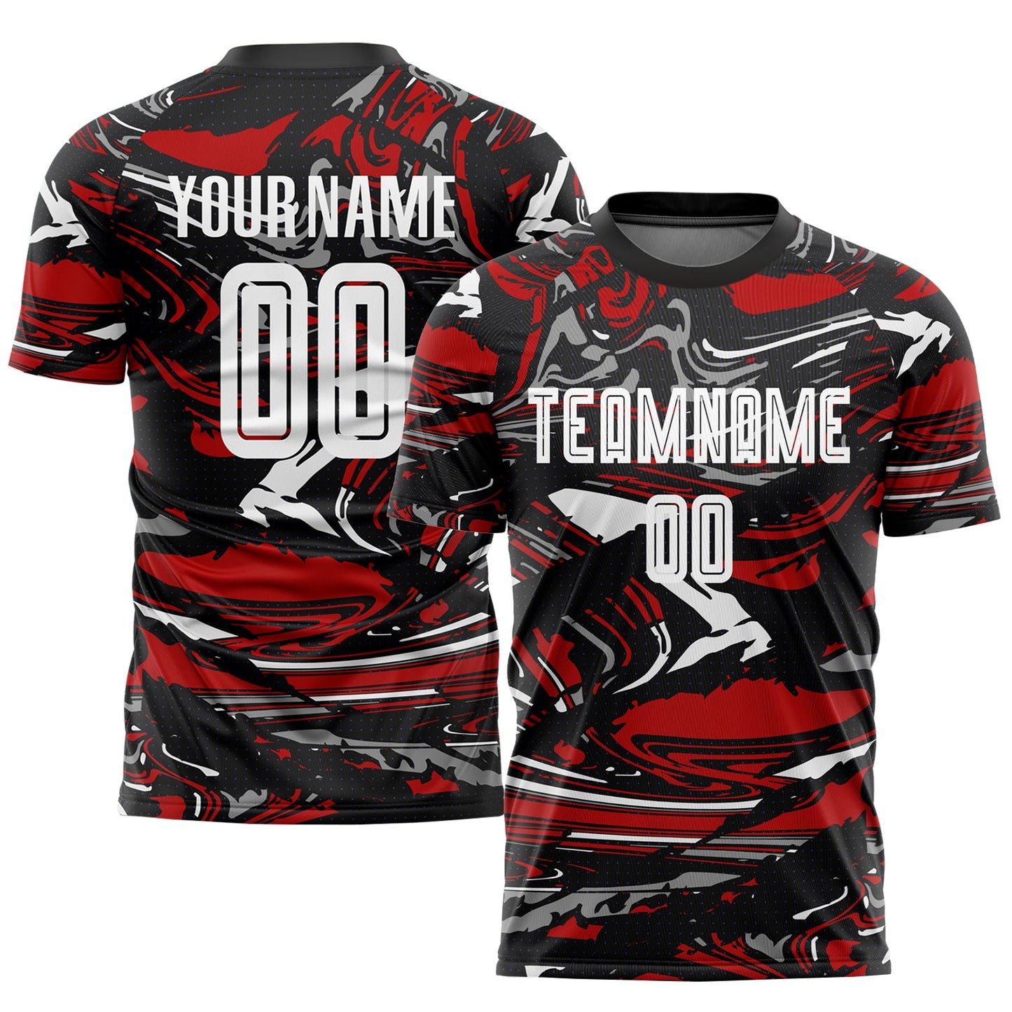 Custom Figure White-Red Sublimation Soccer Uniform Jersey - Sky-Custom