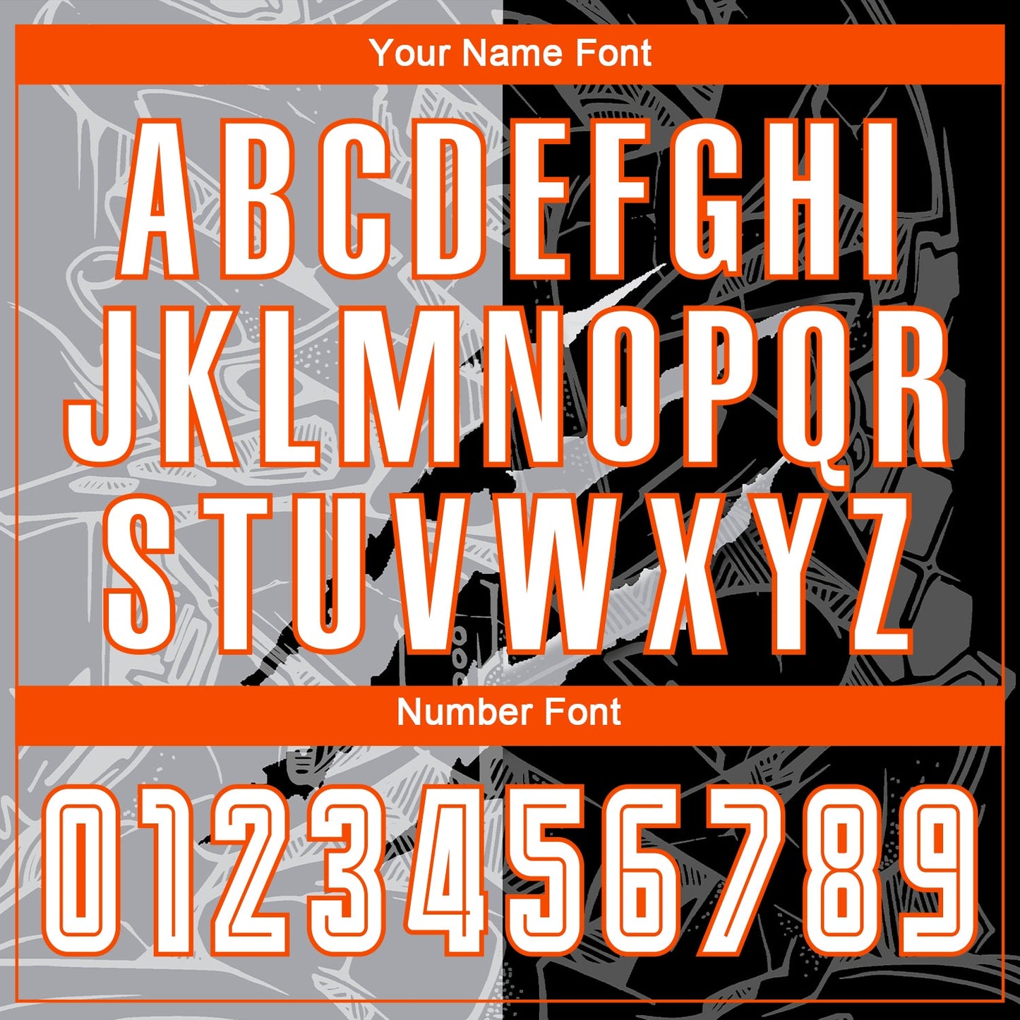 Custom Graffiti Pattern White Black Gray-Orange Scratch Sublimation Soccer Uniform Jersey - Sky-Custom