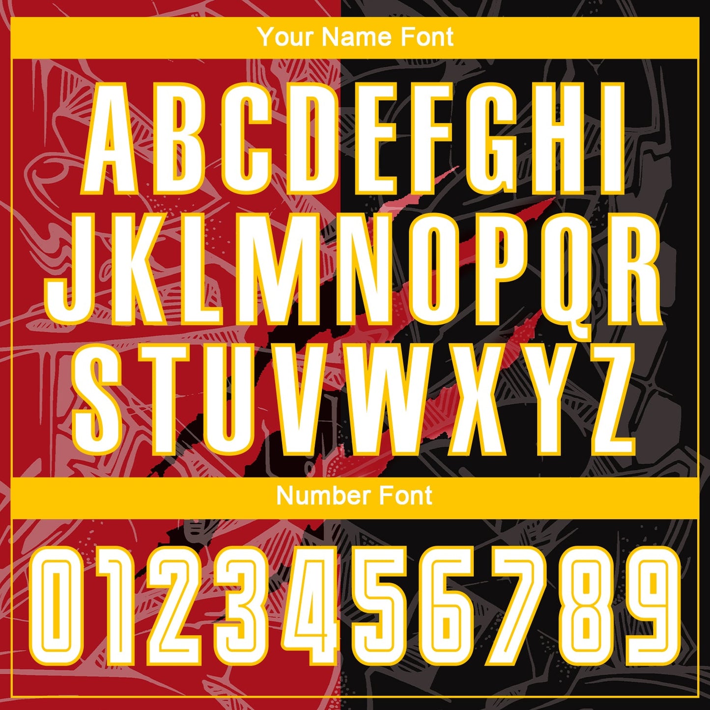 Custom Graffiti Pattern White Black Red-Yellow Scratch Sublimation Soccer Uniform Jersey - Sky-Custom