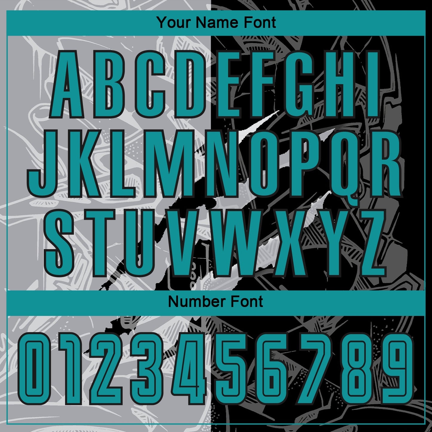 Custom Graffiti Pattern Teal Black-Gray Scratch Sublimation Soccer Uniform Jersey - Sky-Custom