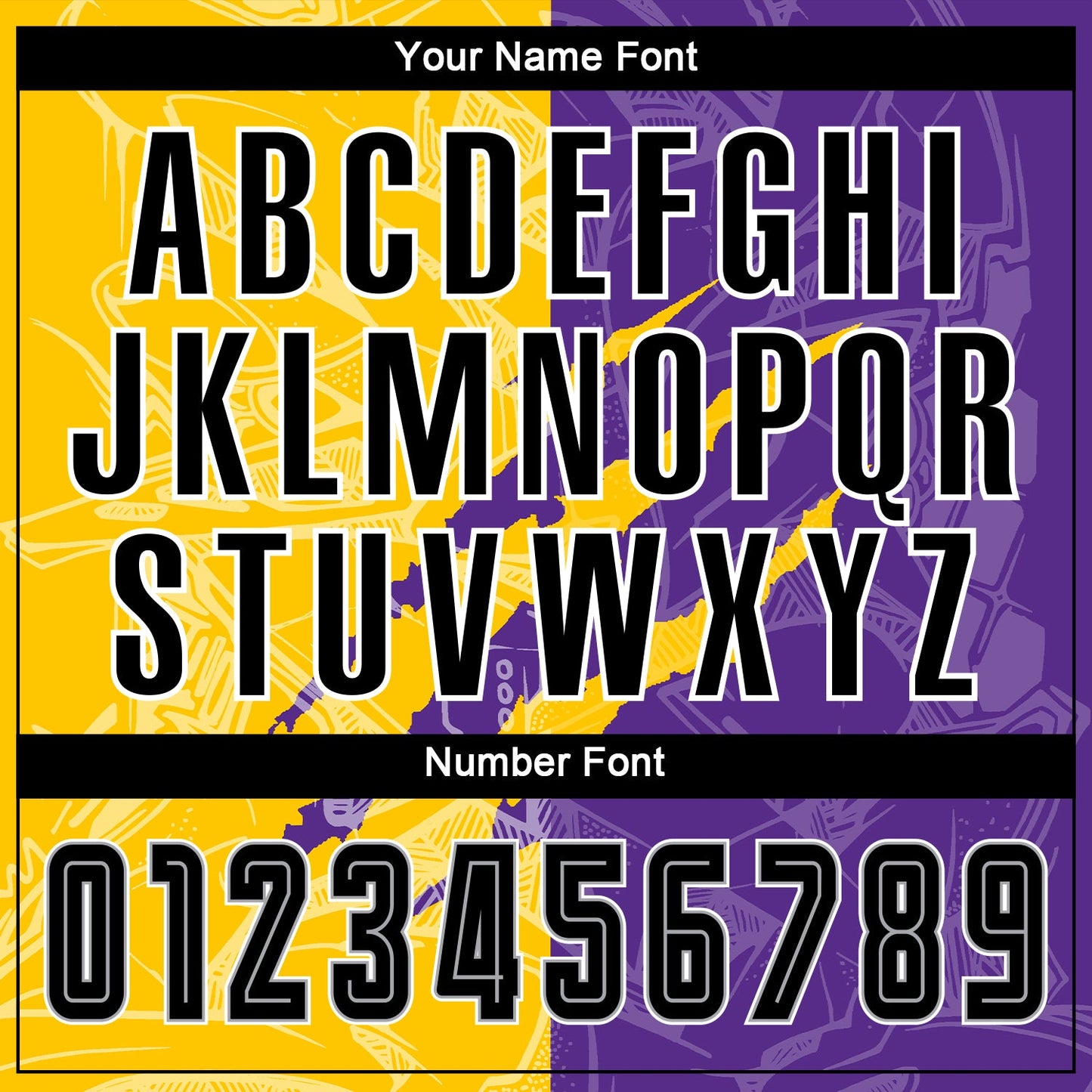 Custom Graffiti Pattern Black Purple Yellow-Gray Scratch Sublimation Soccer Uniform Jersey - Sky-Custom