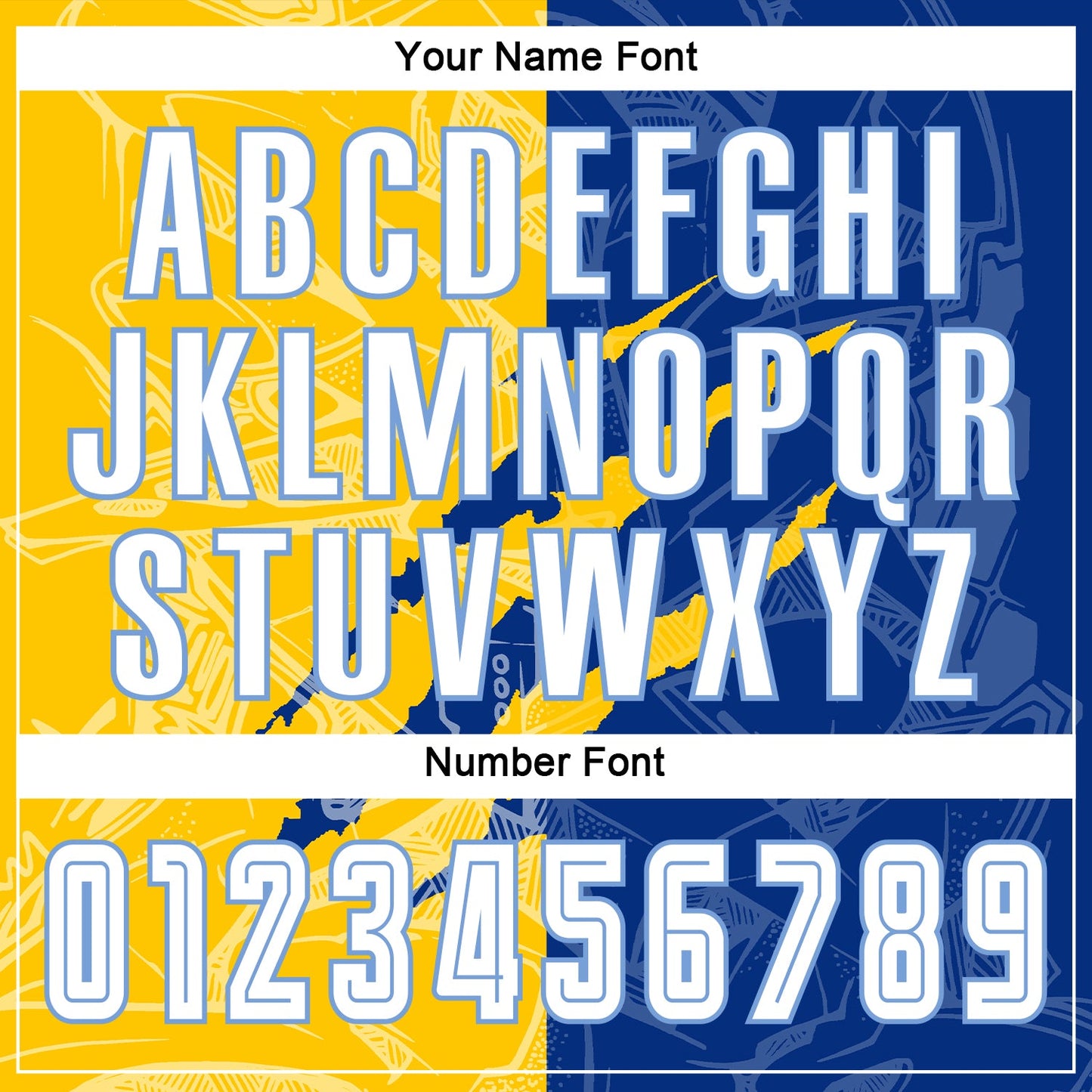 Custom Graffiti Pattern White Royal Yellow-Light Blue Scratch Sublimation Soccer Uniform Jersey - Sky-Custom