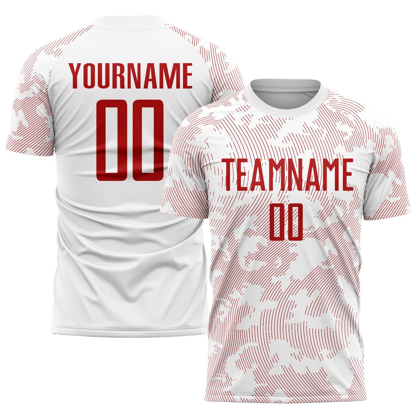 Custom White Red Sublimation Soccer Uniform Jersey - Sky-Custom