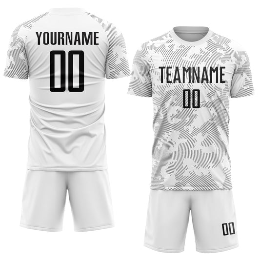 Custom White Black Sublimation Soccer Uniform Jersey - Sky-Custom