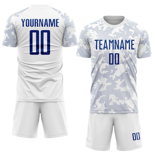 Custom White Royal Sublimation Soccer Uniform Jersey - Sky-Custom