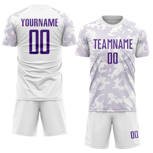 Custom White Purple Sublimation Soccer Uniform Jersey - Sky-Custom
