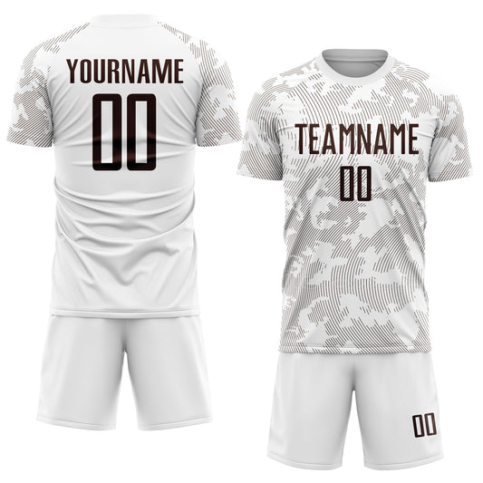 Custom White Brown Sublimation Soccer Uniform Jersey - Sky-Custom